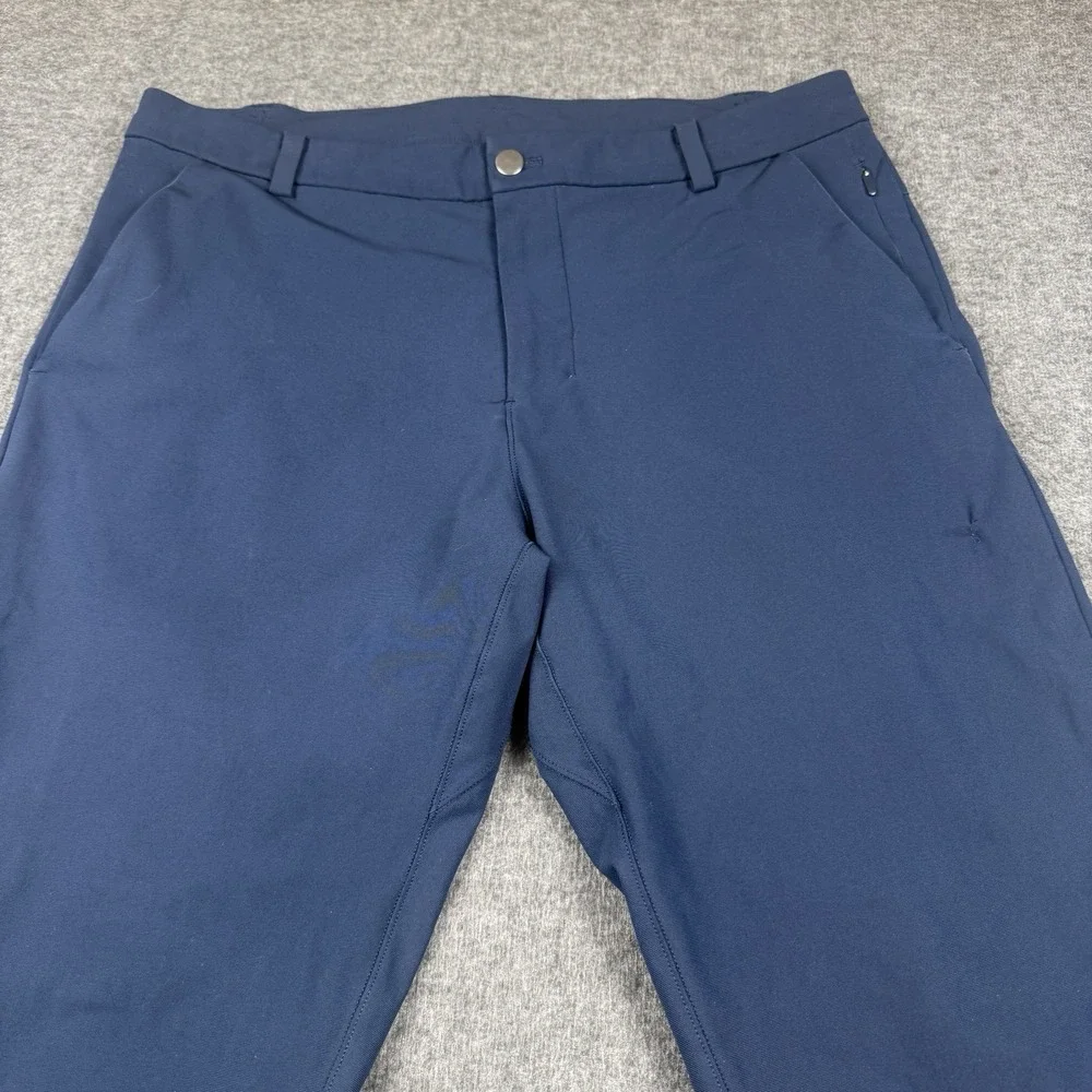 Lululemon Pants Mens 34x30 Blue Warpstreme Commission Stretch Golf *DISTRESSED